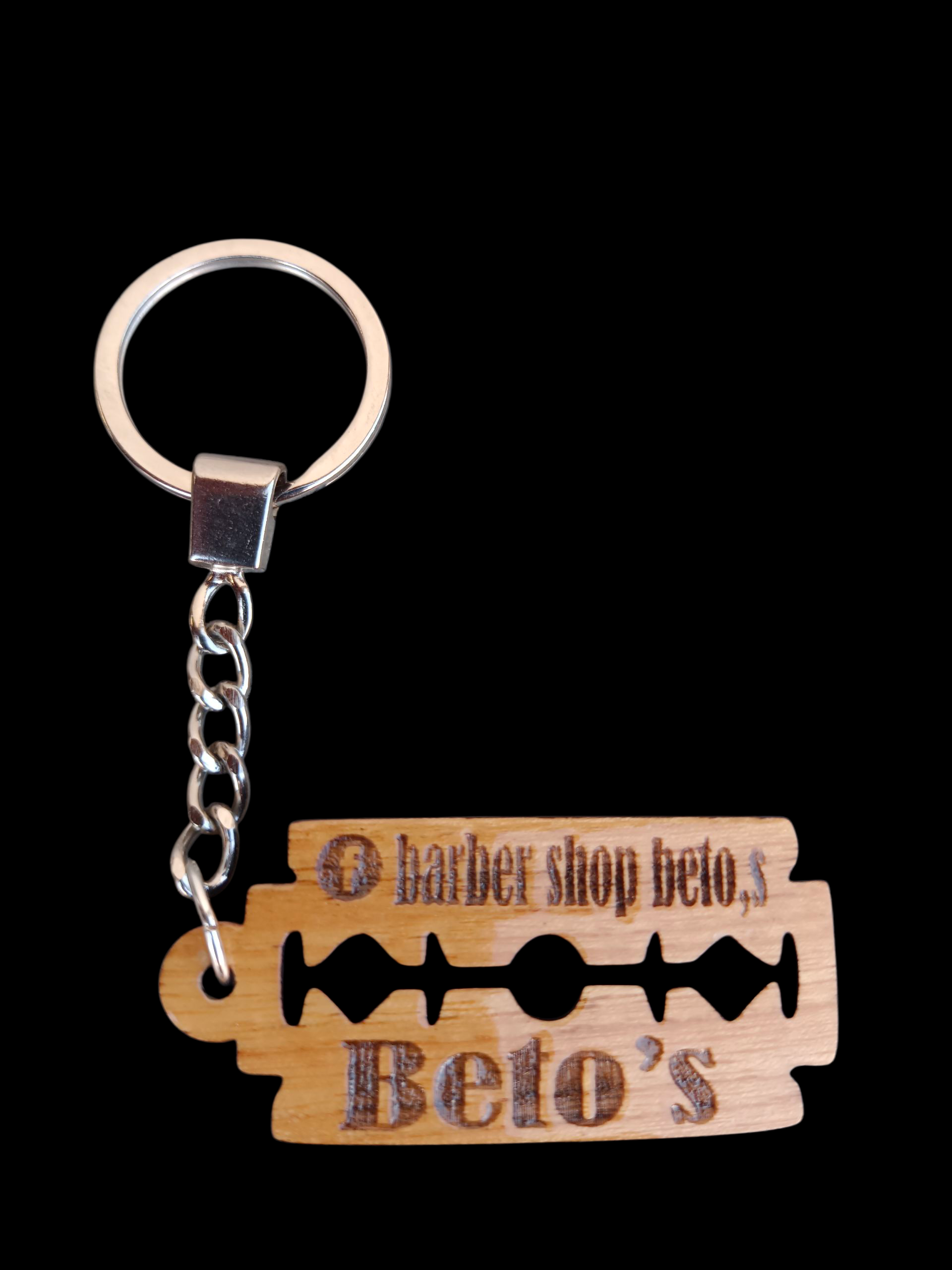 Llavero en forma de navaja de rasurar